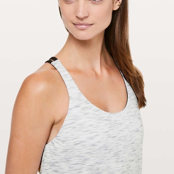 Lululemon Moment To Movement 2-In-1 Tank Tiger Space Dye Hail White / Black - 4 - Picture 4 of 11